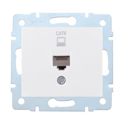 Πρίζα RJ45 1X8P με 1 Έξοδο Cat 6 Λευκό Mira (Μηχανισμός)
