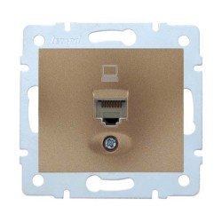Πρίζα RJ45 1X8P με 1 Έξοδο Cat 6 Χρυσό Mira (Μηχανισμός)