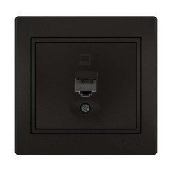 Πρίζα RJ45 1X8P με 1 Έξοδο Cat 6 Μαύρο Mira (Πλήρης)