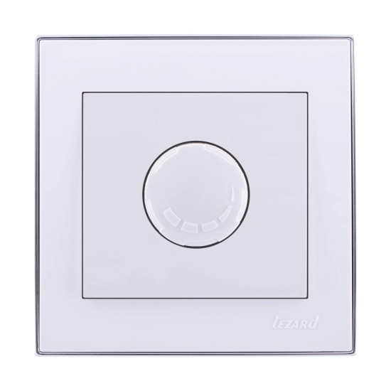 Dimmer για Ωμικά Φορτία 800W & Μαγνητικούς Μ/Σ 600W Λευκό με πλαίσιο Λευκό, δαχτυλίδι Inox (Πλήρης) Rain
