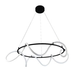 InLight Κρεμαστό φωτιστικό LED 60W 3000K από μαύρο μέταλλο και σωλήνα σιλικόνης D:60cm (6016-Β)