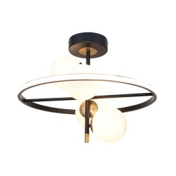 InLight Κρεμαστό φωτιστικό LED 20W 3000K και 4XG9 σε μαύρο και χρυσαφί χρώμα D:50cm (6063)