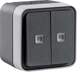 CUBYKO A/R ΔΙΠΛΟΣ ΦΩΤΕΙΝΟΣ ΕΠΙΤΟΙΧΟΣ IP55 ΓΚΡΙ